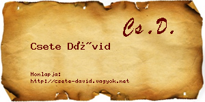 Csete Dávid névjegykártya