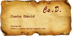 Csete Dávid névjegykártya